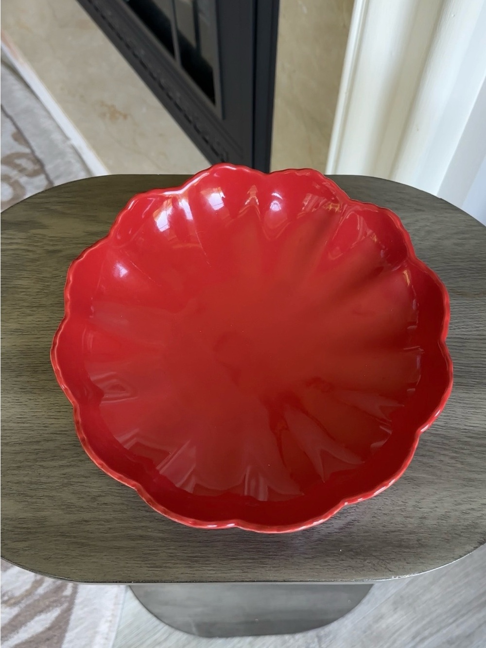 Le Boulanger Bright Red Scalloped Edge Ceramic Bakeware Dish